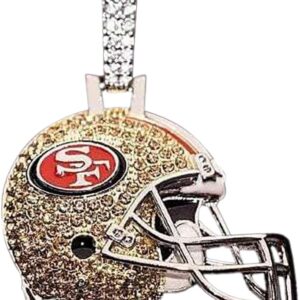 GLD – NFL San Francisco 49ers Team Helmet Pendant – White Gold