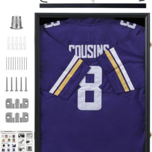 Jinchuan Jersey Frame Display Case Shadow Box Lockable with UV Protection for Baseball Basketball Football Soccer Hockey Sport Shirt