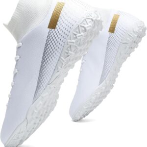 HaloTeam Men’s Soccer Shoes Cleats Professional High-Top Breathable Athletic Football Boots for Outdoor Indoor TF/AG 3US-11US