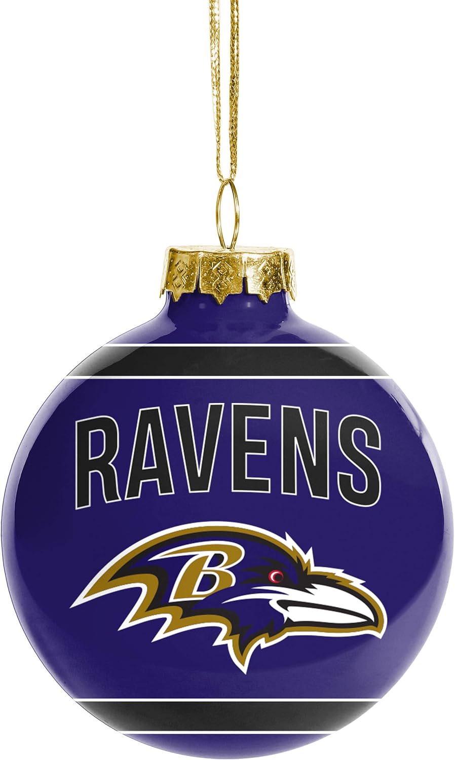 FOCO NFL Glass Ball Ornament – Limited Edition Christmas Ball Ornament – Show Your Team Spirit with Officially Licensed Fan Gear (Baltimore Ravens)