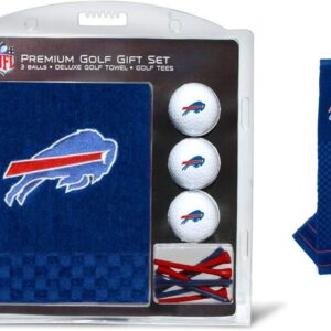 Team Golf Premium NFL Golf Gift Set: Embroidered Deluxe Golf Towel, 3 Golf Balls, and 14 Golf Tees (2-3/4″ Regulation)