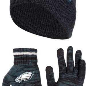 Ultra Game Adults Unisex NFL Official Super Soft Marl Knit Winter Beanie Knit Hat with Extra Warm Touch Screen Gloves