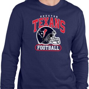 Hybrid Sports NFL – Arched Team Helmet – Officially Licensed Adult Long Sleeve Jersey Fan T-Shirt for Men & Women