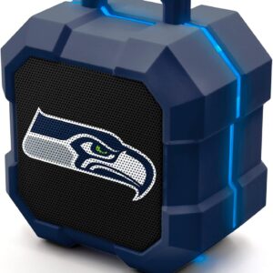 SOAR NFL Shockbox LED Wireless Bluetooth Speaker – Water Resistant IPX4, 5.0 Bluetooth with Over 5 Hours of Play Time – Small Portable Speaker – Officially Licensed NFL, Perfect Home & Outdoor Speaker