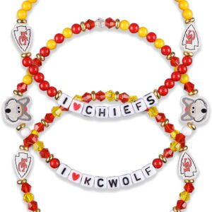 FOCO Unisex Adult NFL Team Logo Officially Licensed 3-Pack Beaded Friendship Bracelet, Gems