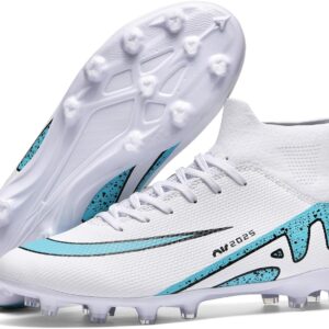 Men’s Soccer Shoes Football Cleats High-Tops Lace-Up Non-Slip Spikes Indoor Outdoor Sports Athletic Baseball Lacrosse Sneaker