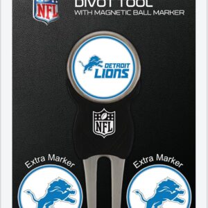 Team Golf NFL Divot Tool with 3 Golf Ball Markers Pack, Markers are Removable Magnetic Double-Sided Enamel