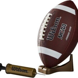 Wilson NCAA Supreme Composite Leather Football w/ Pump & Tee – Junior Size, Brown