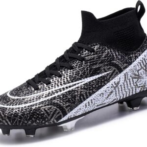 Men’s Soccer Shoes Football Cleats High-Tops Lace-Up Non-Slip Spikes Outdoor AG/FG Baseball Lacrosse Rugby Combat Boots