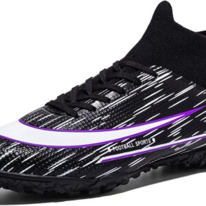 UYO Men’s Soccer Cleats Football Shoes AG/FG High-Tops Lace-Up Non-Slip Spikes