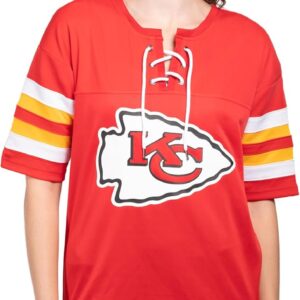Ultra Game NFL Women’s Lace Up Tee Shirt Penalty Box