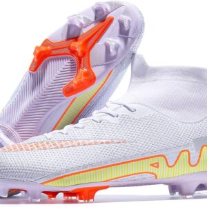 Football Cleats Men, Indoor Outdoor High Top Soccer Shoes Lightweight Shock Resistant Training Boots Breathable Professional Turf Shoes Sport Athletic Ground Football Boots FG Soccer Cleats for Men
