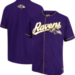 Ultra Game NFL Mens Game Day Button Down Baseball Mesh Jersey Shirt