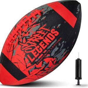 Street Legends Youth Football for Kids, Graffiti Printed Composite Leather Size 8 Football- Includes Pump, Made for Training, Practicing, & Recreational Play