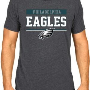 Team Fan Apparel NFL Adult Team Block Tagless T-Shirt – Cotton Blend – Charcoal – Perfect for Game Day – Comfort and Style