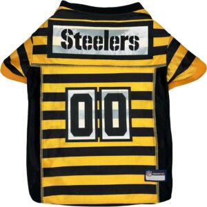 Pets First NFL Pittsburgh Steelers Throwback Dog Bumblebee Jersey, Retro Dog Yellow and Black Football Jersey, Size X-Large, Vintage Dog Shirt
