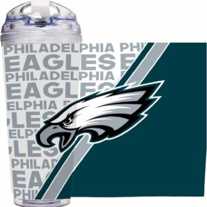 Rico Industries NFL Football 24oz Acrylic Tumbler with Hinged Lid, Officially Licensed Double Wall Tumbler for NFL Fans