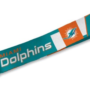 Rico Industries NFL Football Miami Dolphins Wrist Lanyard Key Chain, Cute Wristlet Strap Keychain Holder for Women Men Car Keys ID Badges Card Wallet Phone Camera