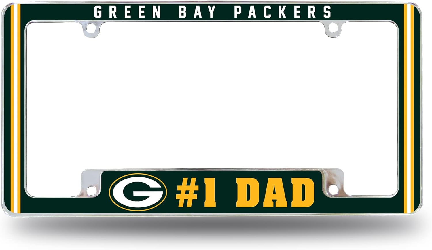 Rico Industries NFL All Over Chrome Frame 12″ x 6″ Chrome All Over Automotive License Plate Frame for Car/Truck/SUV
