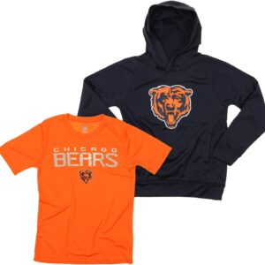 Outerstuff NFL Youth Boys (8-20) Two Piece Performance LS Fleece Hoodie and SS Tee 2 Pack Combo Set, Team Variation