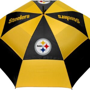 Team Golf NFL 62″ Golf Umbrella with Protective Sheath, Double Canopy Wind Protection Design, Auto Open Button