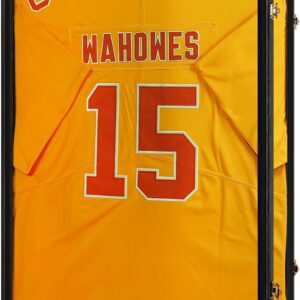 Jersey Frame Display Case-Jersey Display Shadow Box- Lockable Jersey Frame with 2 Wall Hangers and 98% UV Resistant Acrylic-Display Case for Football Baseball Basketball Jersey-Black, Wood