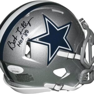 Bob Lilly Autographed Dallas Cowboys Mini Speed Helmet – Hand Signed & JSA Authenticated