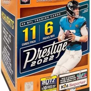 2022 Panini Prestige Football NFL Factory Sealed Blaster Box – 66 Trading Cards Total – 6 Packs with 11 Cards Per Pack