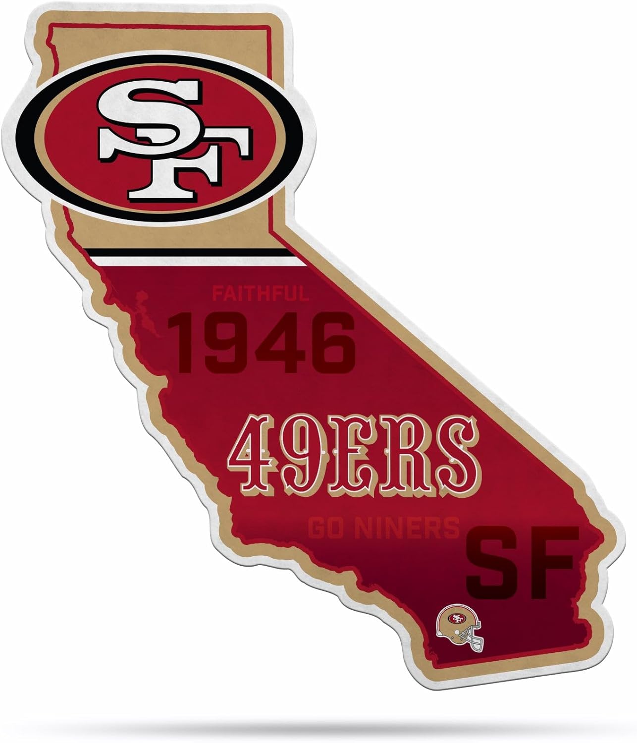 Rico Industries NFL Football State Shape Shape Cut Pennant – Home and Living Room Décor – Soft Felt EZ to Hang