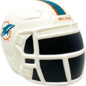Party Animal NFL Jumbo Squeezymates Helmet Miami Dolphins Squeezy Helmet Figurine, Team Colors, 4″ Tall