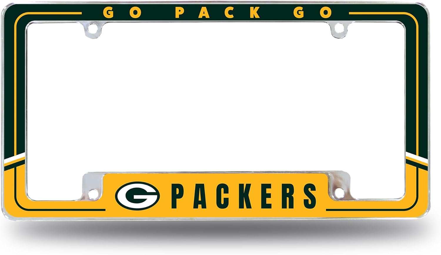 Rico Industries NFL Football Two-Tone 12″ x 6″ Chrome All Over Automotive License Plate Frame for Car/Truck/SUV