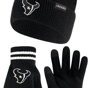 Ultra Game Adults Unisex’s NFL Official Super Soft Marled Winter Beanie Knit Hat with Extra Warm Touch Screen Gloves