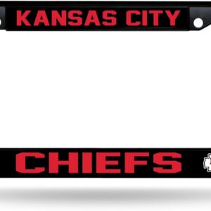 Rico Industries NFL Football Kansas City Chiefs Black Chrome Frame with Printed Inserts 12″ x 6″ Car/Truck Auto Accessory