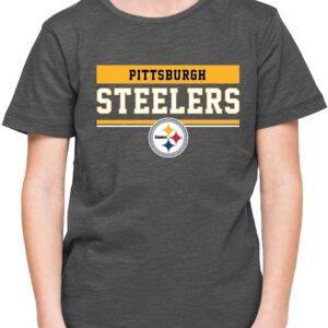 Team Fan Apparel NFL Youth Short Sleeve Charcoal T Shirt, Kids Sports Tee, Unisex Team Gear for Boys and Girls