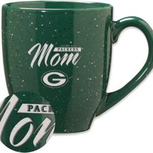 Rico Industries NFL unisex-adult NFL Football Mom 16 oz Team Color Laser Engraved Speckled Ceramic Coffee Mug
