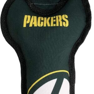 Pets First NFL Green Bay Packers Dental Dog TUG Toy with Squeaker. Tough PET Toy for Healthy Fun, Teething & Cleaning Pet’s Teeth & Gum. (GBP-3310)