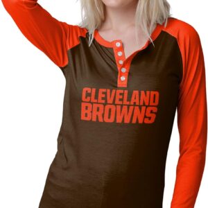 FOCO Women’s NFL Team Logo Ladies Fashion Shirt Long Sleeve Henley