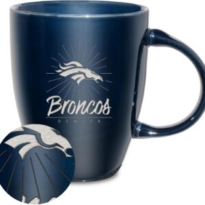 Rico Industries NFL Football Sunburst 18oz Laser Engraved Ceramic Lustre Mug