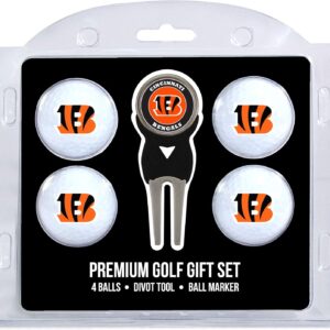 Team Golf NFL Regulation Size Golf Balls (4 Count) & Divot Tool with Removable Double-Sided Magnetic Marker