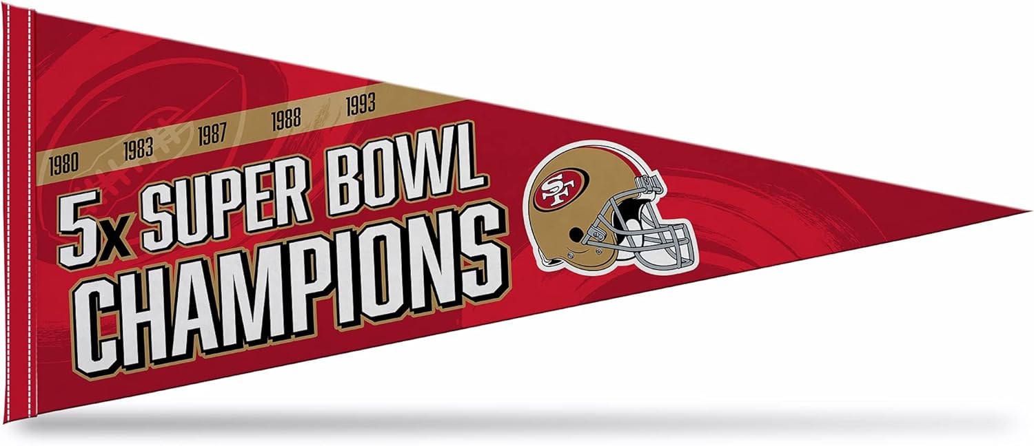 Rico Industries NFL Football Multi Champ 12″ x 30″ Felt Wall Décor Pennant – Great for Home/Bed Room/Man Cave Décor