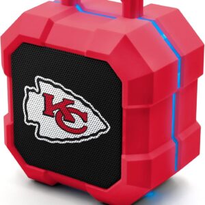 SOAR NFL Shockbox LED Wireless Bluetooth Speaker – Water Resistant IPX4, 5.0 Bluetooth with Over 5 Hours of Play Time – Small Portable Speaker – Officially Licensed NFL, Perfect Home & Outdoor Speaker