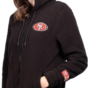 Ultra Game Women’s NFL Official Super Soft Sherpa Full Zip Hoodie Sweatshirt Jacket