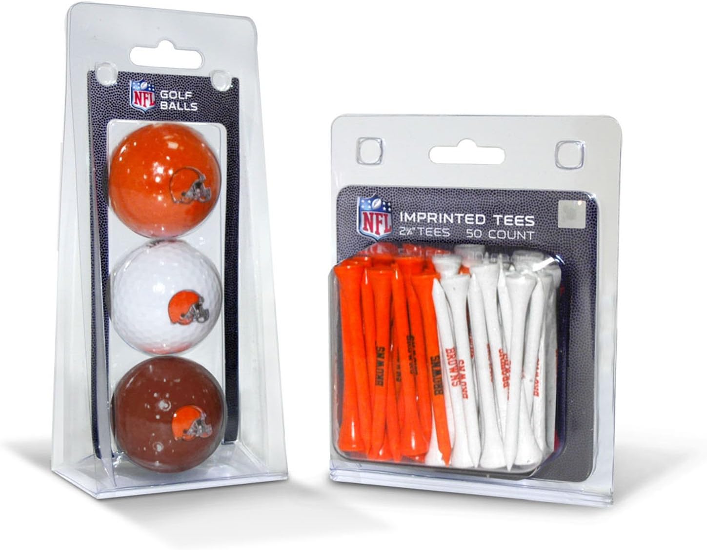 Team Golf NFL Logo Imprinted Golf Balls (3 Count) & 2-3/4″ Regulation Golf Tees (50 Count), Multi Colored
