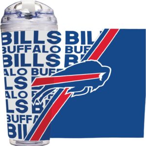 Rico Industries NFL Football 24oz Acrylic Tumbler with Hinged Lid, Officially Licensed Double Wall Tumbler for NFL Fans