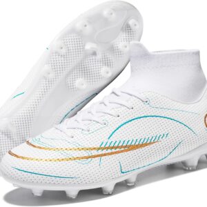 Men’s Soccer Shoes High-Top Soccer Cleats Outdoor Breathable Athletic Professional Spikes Football Shoes Unisex