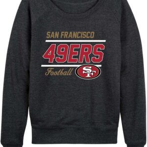 Team Fan Apparel NFL Womens Crew Neck Light Weight, Gameday Apparel, Slouchy Fit Raglan Crewneck Pullover for Women