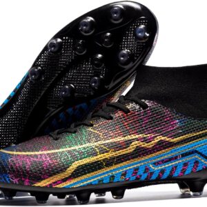 Soccer Cleats Mens Football Cleats Professional Soccer Shoes High-Tops Non-Slip Spikes for Big Boys Wide Training Sneaker
