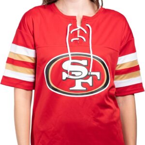 Ultra Game NFL Women’s Lace Up Tee Shirt Penalty Box