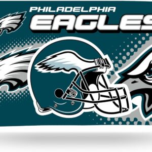 Rico Industries NFL Philadelphia Eagles Helmet 3-Foot by 5-Foot Single Sided Banner Flag with Grommets
