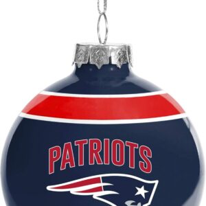 FOCO NFL Glass Ball Ornament – Limited Edition Christmas Ball Ornament – Show Your Team Spirit with Officially Licensed Fan Gear (New England Patriots)